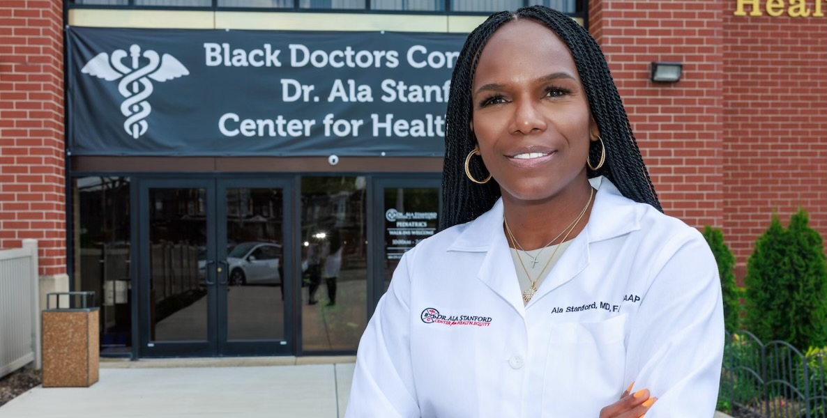 Diverse team of Black professionals in a modern office meeting