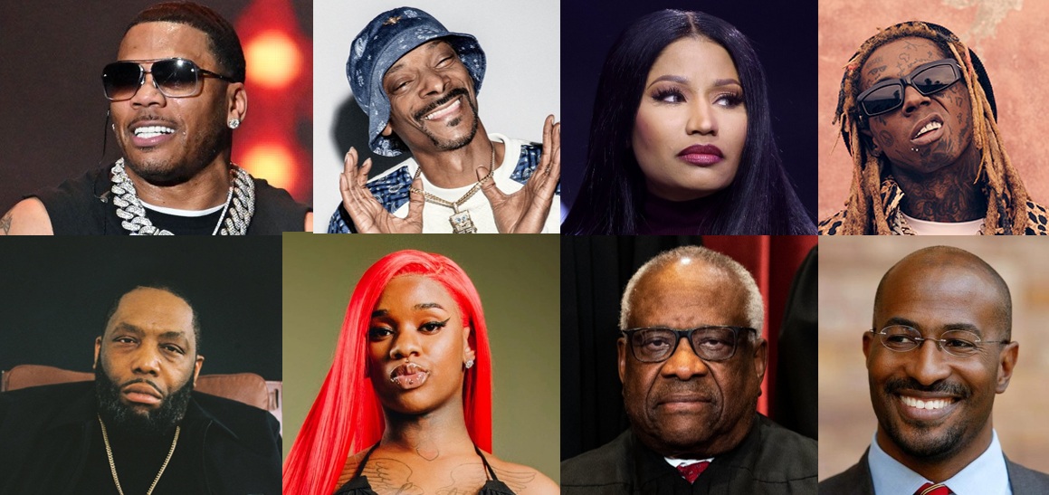 Collage of Black celebrities and political figures
