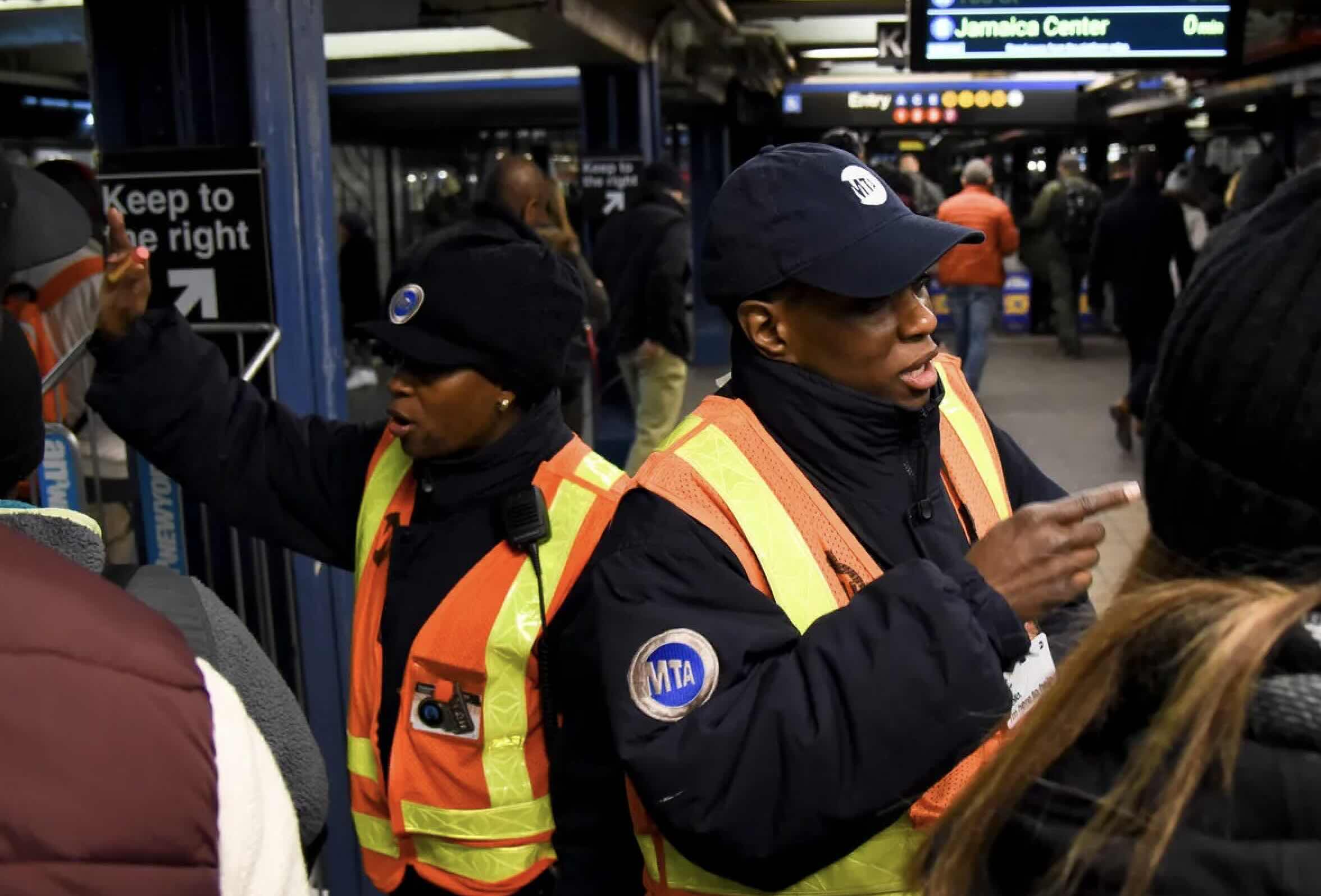 Transit workers on the job